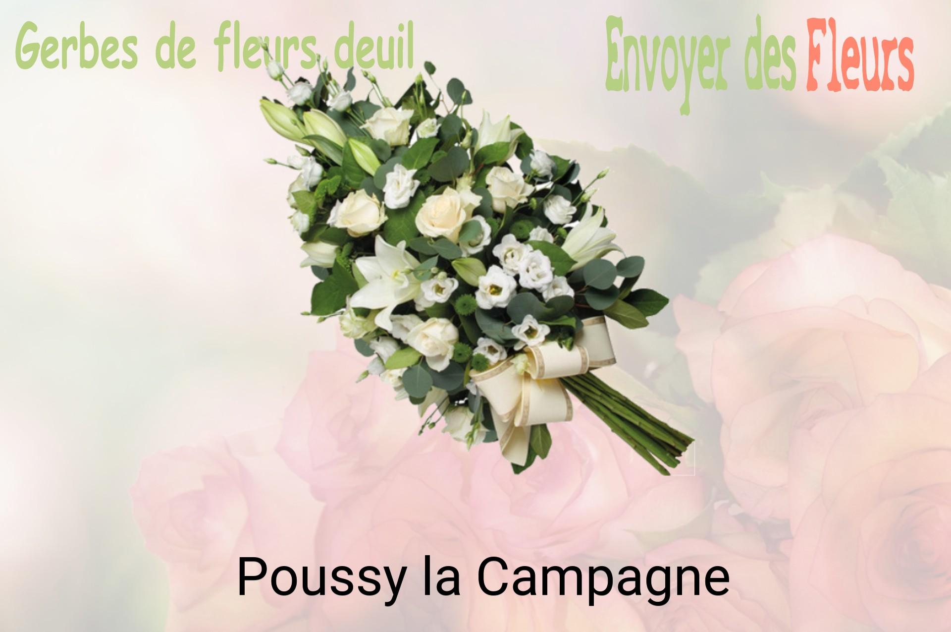 Gerbe de fleurs de deuil livrée à Poussy-la-Campagne